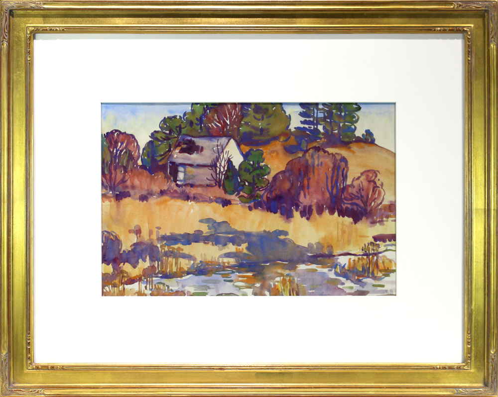 Orange Hill with Trees