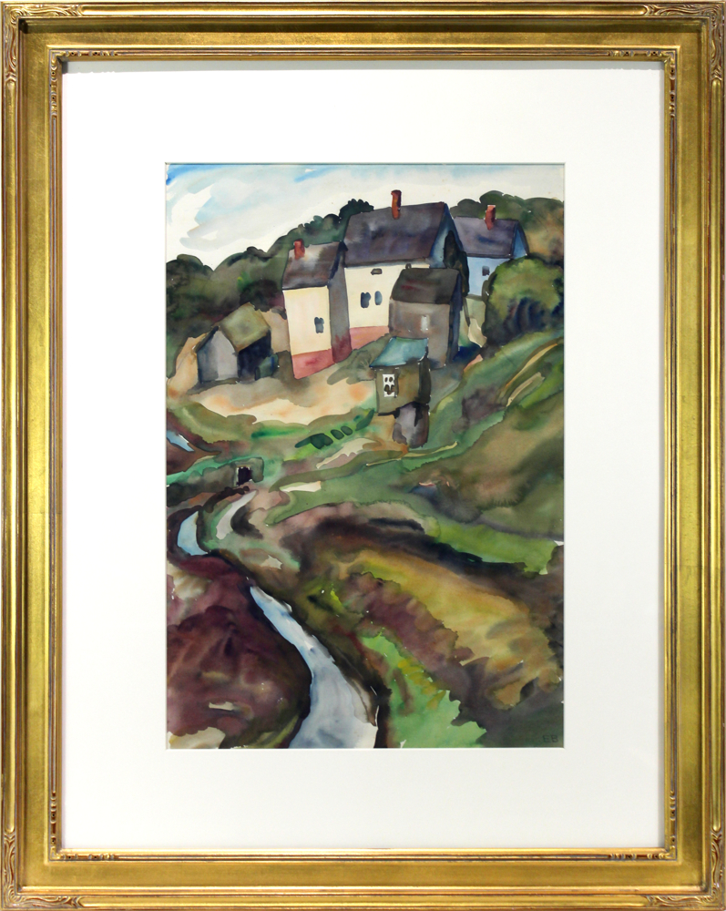 Houses by Stream