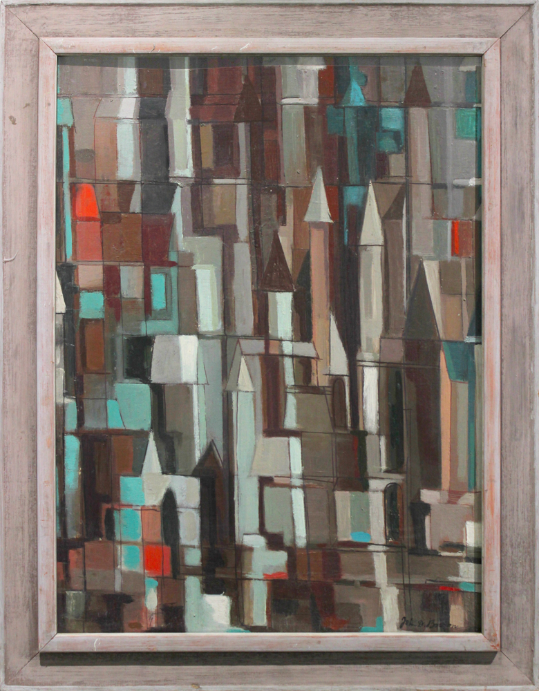 Teal and Brown Urban Abstract