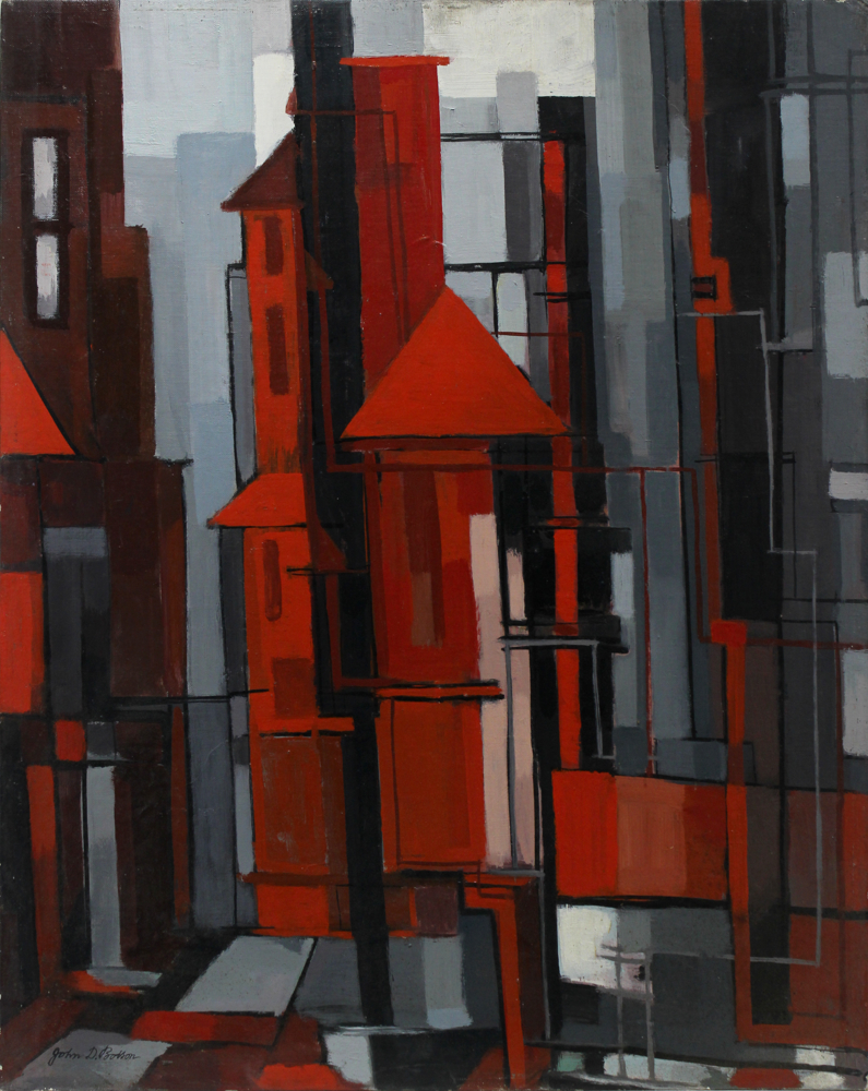 Red Urbanist Abstract