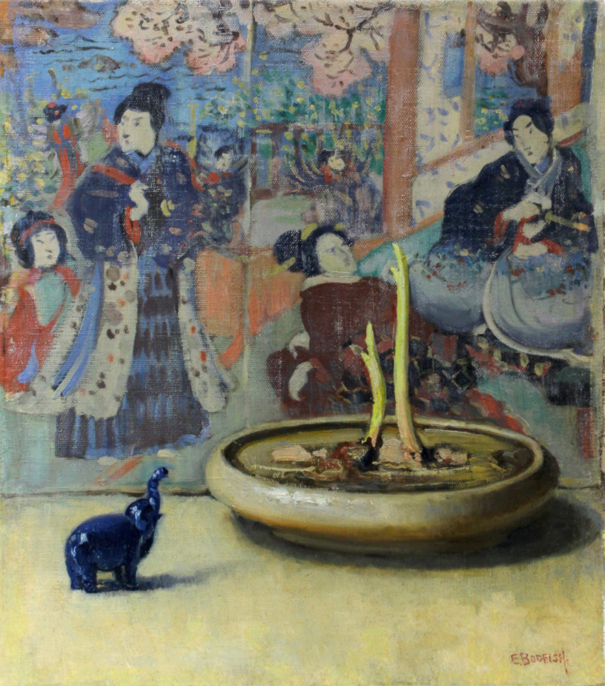 Still Life with Japanese Print and Bulbs